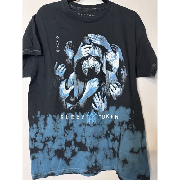 Sleep Token Vessel Hands Tiedye T-Shirt Size Large Black Blue - Picture 2 of 8